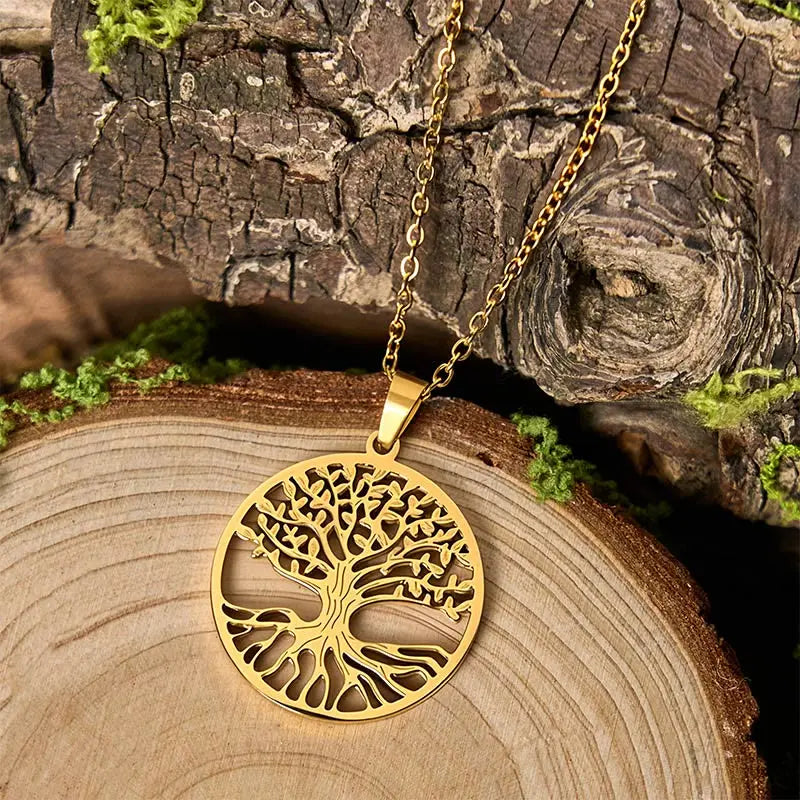 Fortune Jewel The Tree Of Life Titanium Steel Enlightenment Necklace Pendant Fortune Jewel