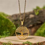Fortune Jewel The Tree Of Life Titanium Steel Enlightenment Necklace Pendant Fortune Jewel