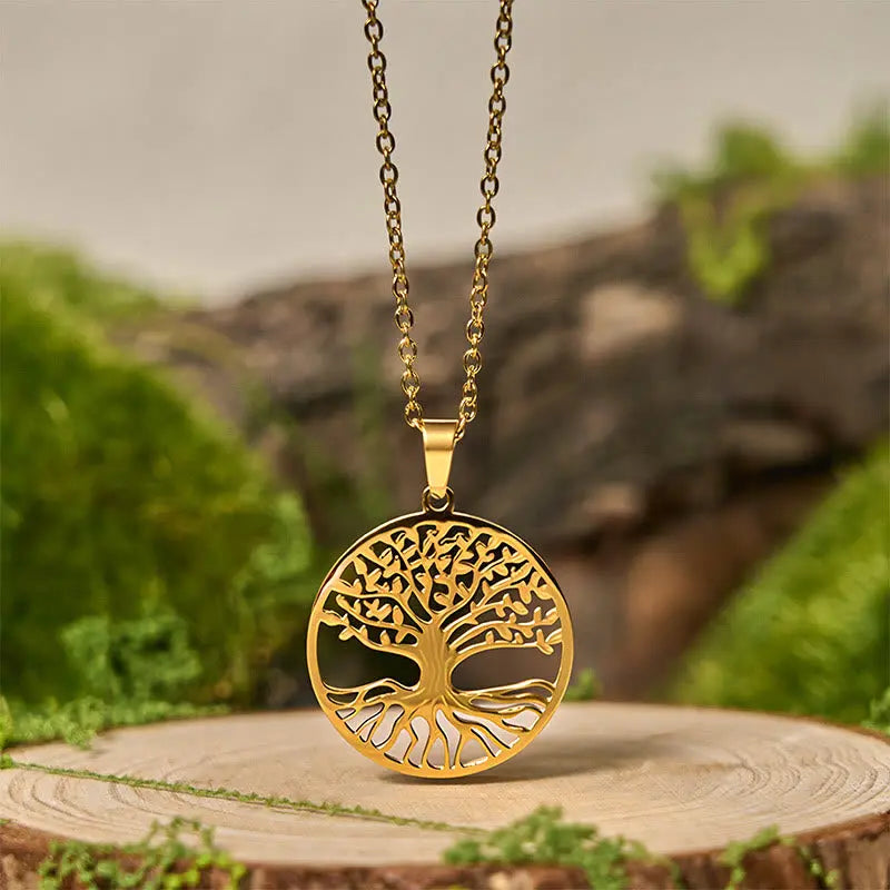 Fortune Jewel The Tree Of Life Titanium Steel Enlightenment Necklace Pendant Fortune Jewel