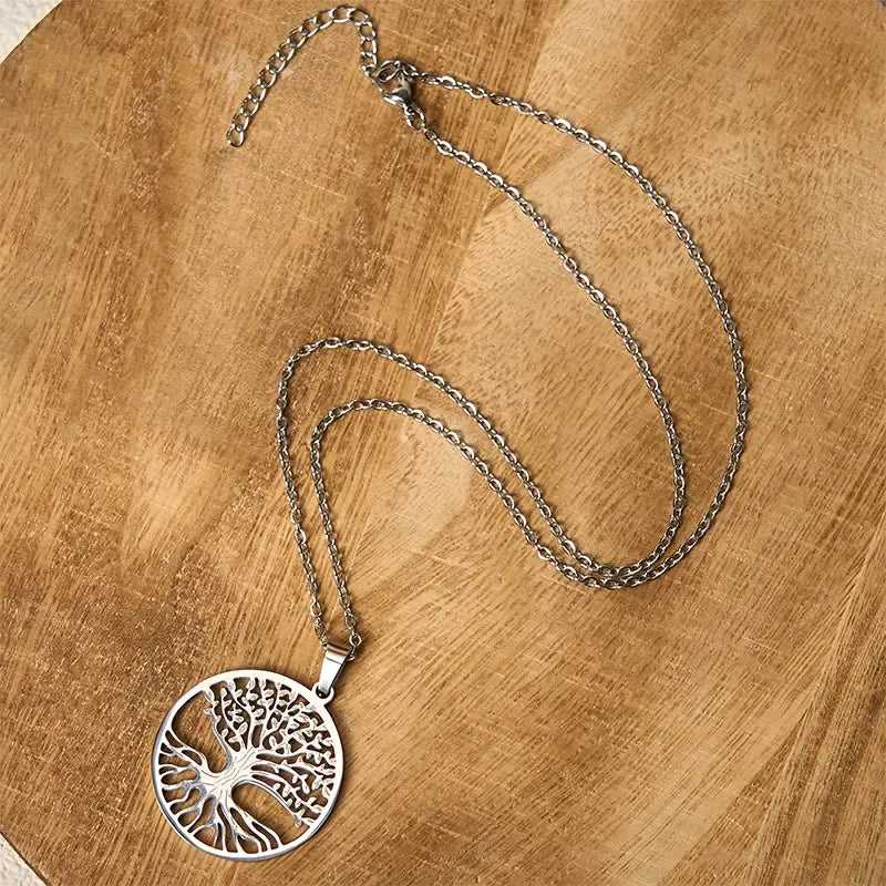 Fortune Jewel The Tree Of Life Titanium Steel Enlightenment Necklace Pendant Fortune Jewel