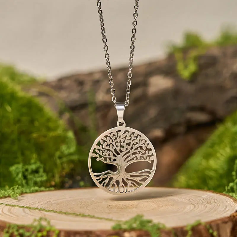 Fortune Jewel The Tree Of Life Titanium Steel Enlightenment Necklace Pendant Fortune Jewel