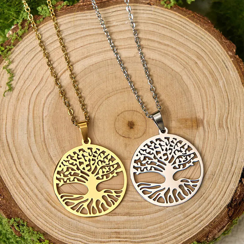 Fortune Jewel The Tree Of Life Titanium Steel Enlightenment Necklace Pendant Fortune Jewel