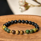 Fortune Jewel Turquoise Tiger Eye Beads Glass Balance Serenity Bracelet Fortune Jewel
