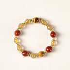 Fortune Jewel Natural Golden Rutilated Quartz Tiger Eye Beads Wealth Bracelet Fortune Jewel