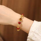 Fortune Jewel Natural Golden Rutilated Quartz Tiger Eye Beads Wealth Bracelet Fortune Jewel