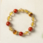 Fortune Jewel Natural Golden Rutilated Quartz Tiger Eye Beads Wealth Bracelet Fortune Jewel