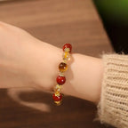 Fortune Jewel Natural Golden Rutilated Quartz Tiger Eye Beads Wealth Bracelet Fortune Jewel