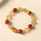 Fortune Jewel Natural Golden Rutilated Quartz Tiger Eye Beads Wealth Bracelet Fortune Jewel