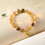 Fortune Jewel Natural Citrine Fu Character Lucky Beast Prosperity Bracelet Fortune Jewel