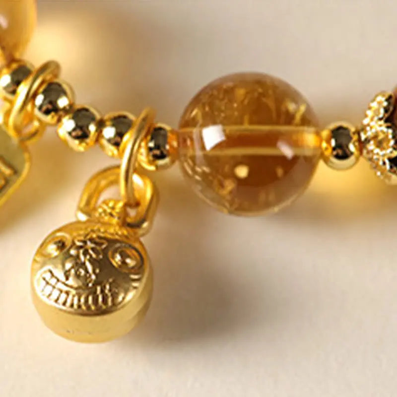 Fortune Jewel Natural Citrine Fu Character Lucky Beast Prosperity Bracelet Fortune Jewel