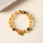 Fortune Jewel Natural Citrine Fu Character Lucky Beast Prosperity Bracelet Fortune Jewel