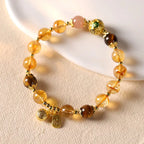Fortune Jewel Natural Citrine Fu Character Lucky Beast Prosperity Bracelet Fortune Jewel