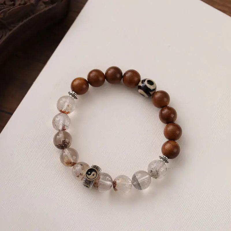 Fortune Jewel Lightning Struck Wood Red Phantom Yin Yang Protection Bracelet Fortune Jewel