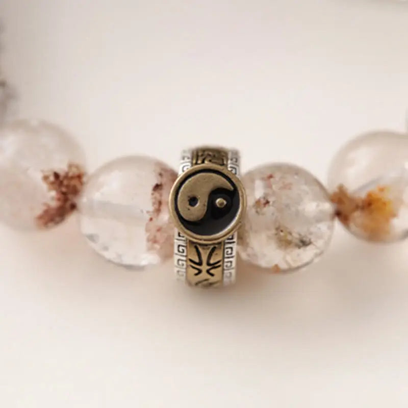 Fortune Jewel Lightning Struck Wood Red Phantom Yin Yang Protection Bracelet Fortune Jewel