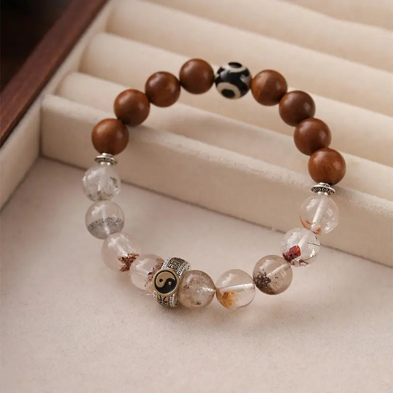 Fortune Jewel Lightning Struck Wood Red Phantom Yin Yang Protection Bracelet Fortune Jewel