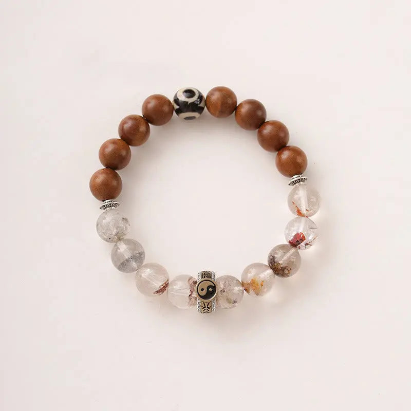 Fortune Jewel Lightning Struck Wood Red Phantom Yin Yang Protection Bracelet Fortune Jewel