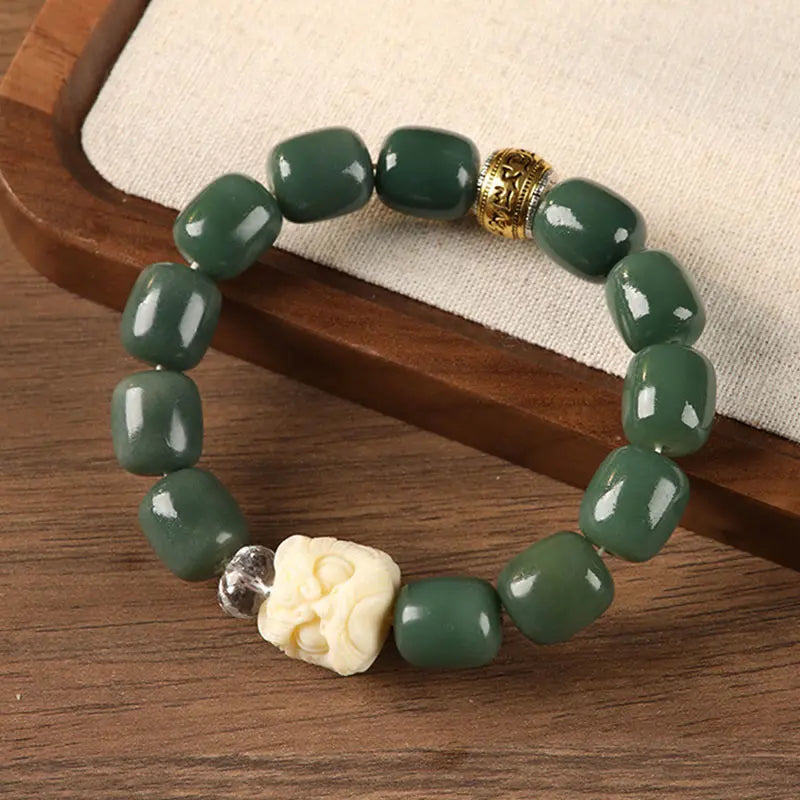 Fortune Jewel Bodhi Seed Om Mani Padme Hum Lion Head Peace Bracelet Fortune Jewel