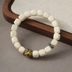 Fortune Jewel Bodhi Seed Hammered Copper Brass Calm Bracelet Fortune Jewel