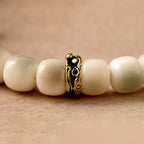 Buddha Stones Bodhi Seed Hammered Copper Brass Garuda Wisdom Bracelet Fortune Jewel