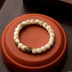 Buddha Stones Bodhi Seed Hammered Copper Brass Garuda Wisdom Bracelet Fortune Jewel