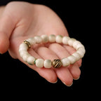 Buddha Stones Bodhi Seed Hammered Copper Brass Garuda Wisdom Bracelet Fortune Jewel