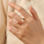 Fortune Jewel Natural Tourmaline Lucky Pearl Pixiu Amber Positive Love Ring Fortune Jewel