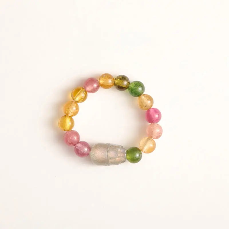 Fortune Jewel Natural Tourmaline Lucky Pearl Pixiu Amber Positive Love Ring Fortune Jewel
