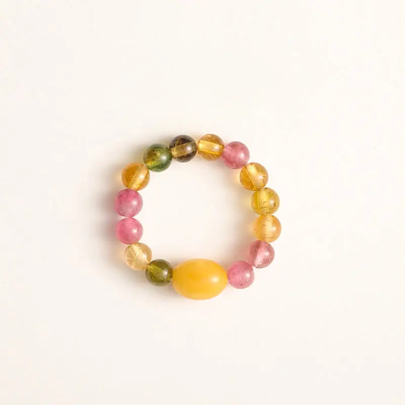 Fortune Jewel Natural Tourmaline Lucky Pearl Pixiu Amber Positive Love Ring Fortune Jewel