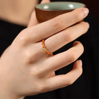 Fortune Jewel Olive Pit Bead Copper Coin Inner Strength Ring Fortune Jewel