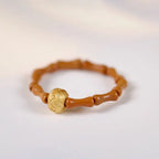 Fortune Jewel Olive Pit Bead Copper Coin Inner Strength Ring Fortune Jewel