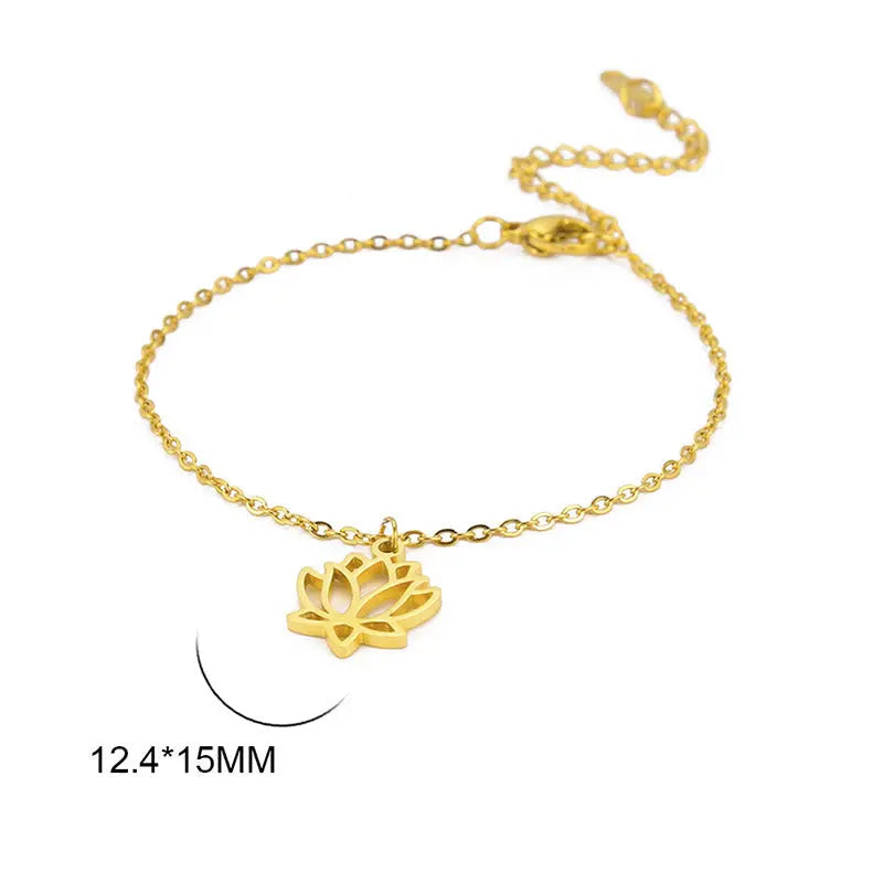 Fortune Jewel Lotus Pattern Titanium Steel Enlightenment Bracelet Fortune Jewel