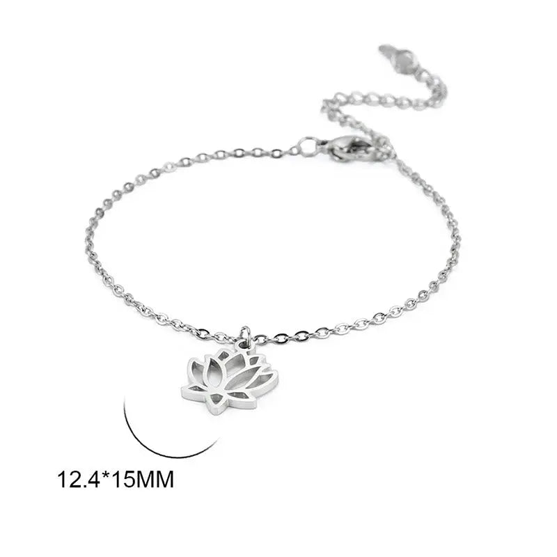 Fortune Jewel Lotus Pattern Titanium Steel Enlightenment Bracelet Fortune Jewel
