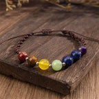 Fortune Jewel Natural Various Crystals Tiger Eye Amethyst Courage Rope Bracelet Fortune Jewel