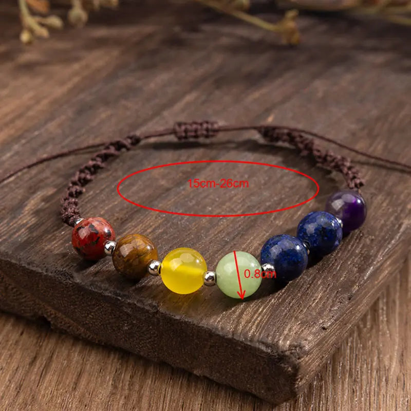 Fortune Jewel Natural Various Crystals Tiger Eye Amethyst Courage Rope Bracelet Fortune Jewel