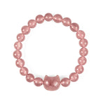 Fortune Jewel Natural Strawberry Quartz Cat Healing Positive Bracelet Fortune Jewel