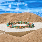 Fortune Jewel Natural Colorful Emperor Stone Oval Square Beads Anti-stress Bracelet Fortune Jewel