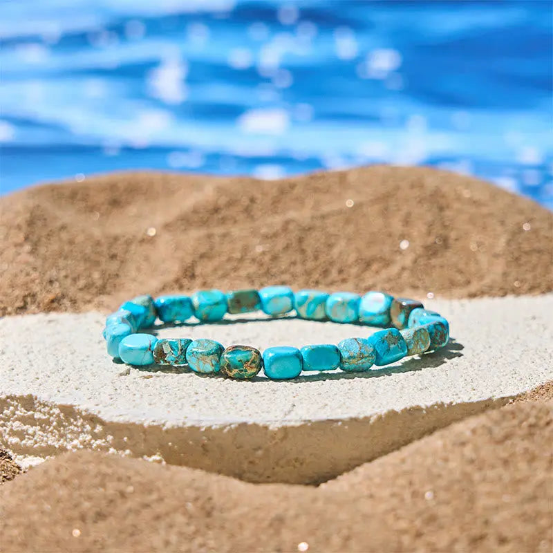 Fortune Jewel Natural Colorful Emperor Stone Oval Square Beads Anti-stress Bracelet Fortune Jewel