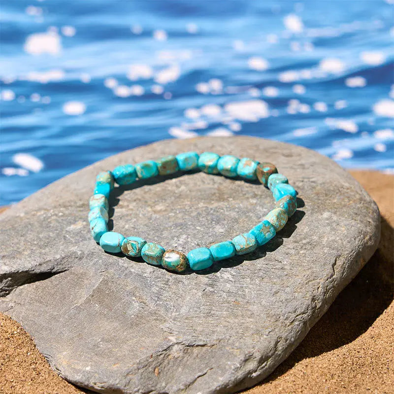 Fortune Jewel Natural Colorful Emperor Stone Oval Square Beads Anti-stress Bracelet Fortune Jewel