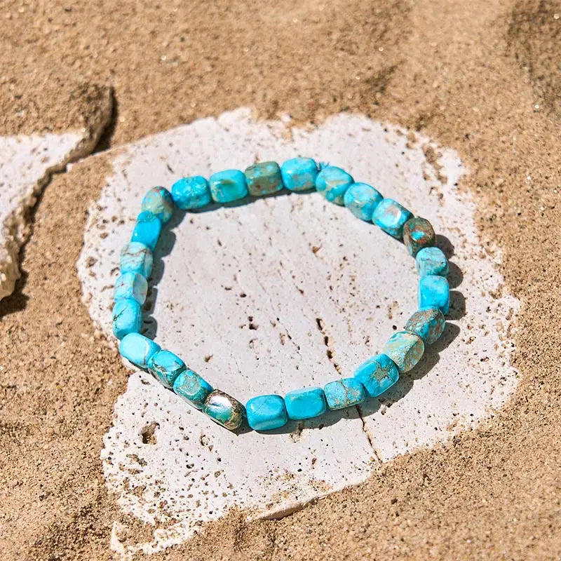 Fortune Jewel Natural Colorful Emperor Stone Oval Square Beads Anti-stress Bracelet Fortune Jewel