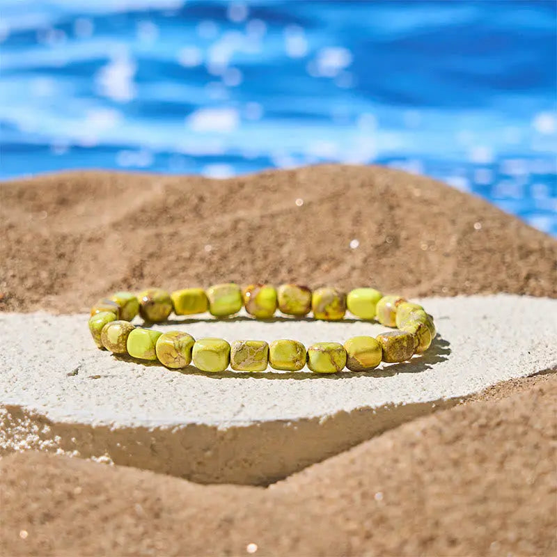 Fortune Jewel Natural Colorful Emperor Stone Oval Square Beads Anti-stress Bracelet Fortune Jewel