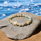 Fortune Jewel Natural Stone Sea Turtle Turquoise Crackle Agate Wisdom Bracelet Fortune Jewel