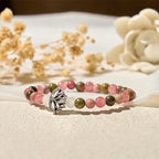 Fortune Jewel Rhodonite Unakite Beads Lotus Healing Bracelet Fortune Jewel