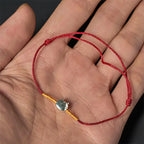 Fortune Jewel 925 Sterling Silver Cute Cat Red String Braided Bracelet Fortune Jewel