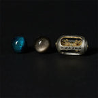 Fortune Jewel Natural Silver Sheen Obsidian Blue Tiger Eye Om Mani Padme Hum Soothing Bracelet Fortune Jewel