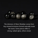 Fortune Jewel Silver Sheen Obsidian Lava Rock Grey Jasper Om Mani Padme Hum Vajra Soothing Bracelet Fortune Jewel