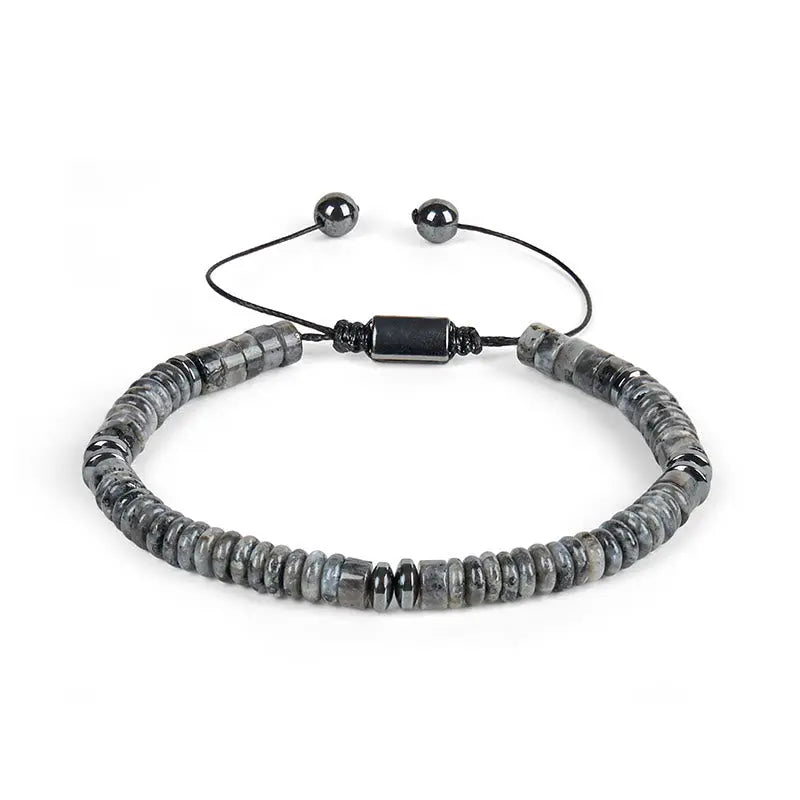 Fortune Jewel Small Black Obsidian Green Aventurine Grey Jasper Tiger Eye Strength Rope Bracelet Fortune Jewel