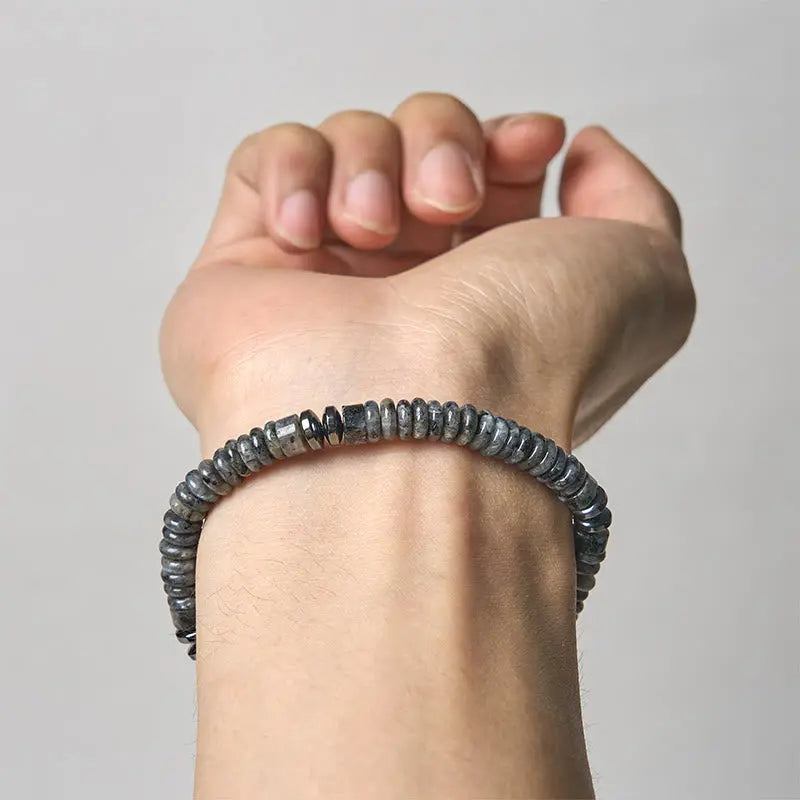 Fortune Jewel Small Black Obsidian Green Aventurine Grey Jasper Tiger Eye Strength Rope Bracelet Fortune Jewel