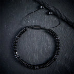 Fortune Jewel Small Black Obsidian Green Aventurine Grey Jasper Tiger Eye Strength Rope Bracelet Fortune Jewel