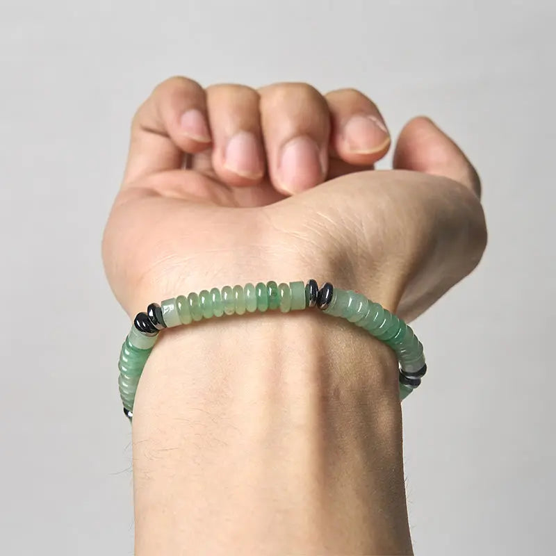 Fortune Jewel Small Black Obsidian Green Aventurine Grey Jasper Tiger Eye Strength Rope Bracelet Fortune Jewel