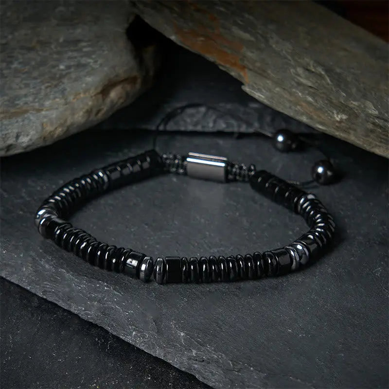 Fortune Jewel Small Black Obsidian Green Aventurine Grey Jasper Tiger Eye Strength Rope Bracelet Fortune Jewel